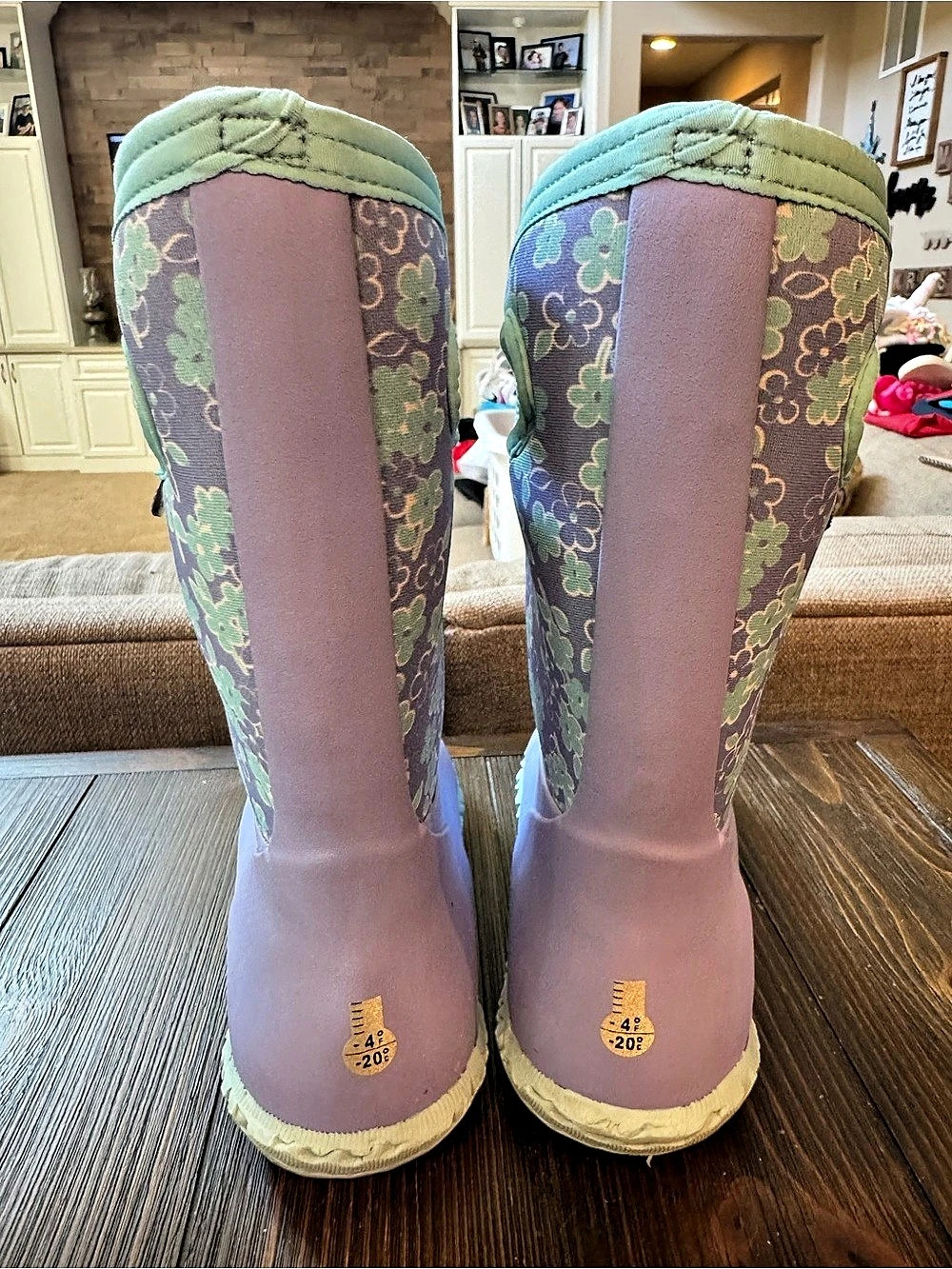 Kamik K Durham C-FLWR Floral Rain Boots Girls US 4
